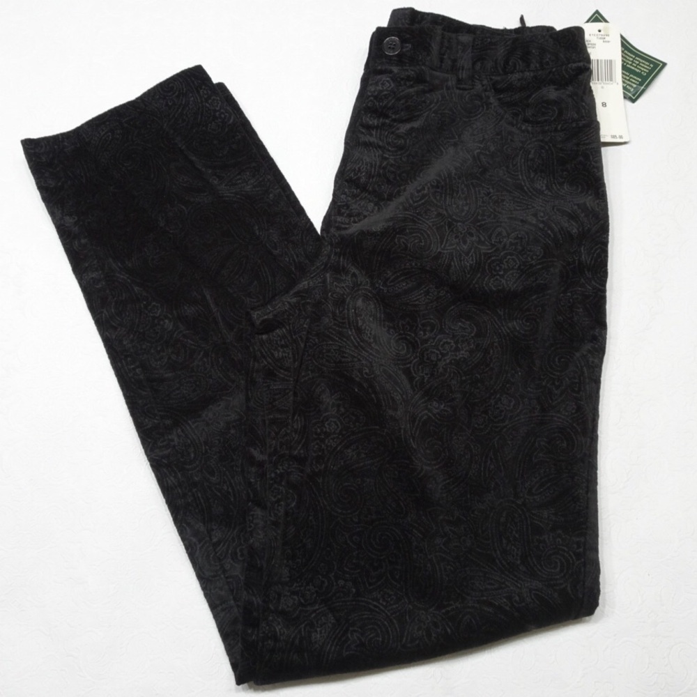 Lauren Ralph Lauren Size 8 Velvet Texture Paisley NEW